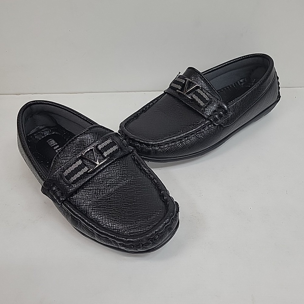 NWOB Curt & Larson Kids Victory-Y Loafers Black Dress Shoes Size 10M Slip-On